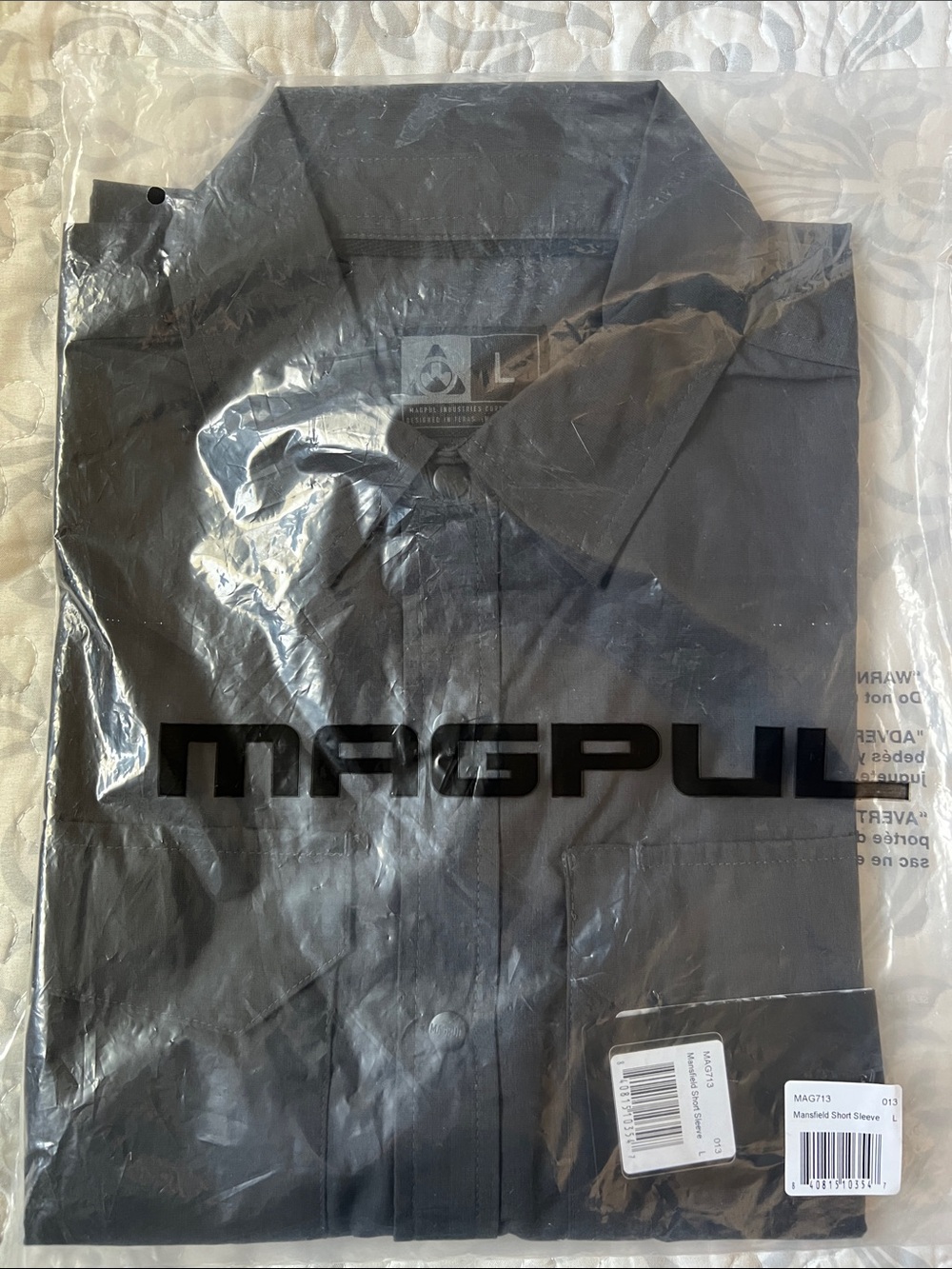 Magpul Men’s Short Sleeve Button-Up Shirt — Dark Gray/Light Black